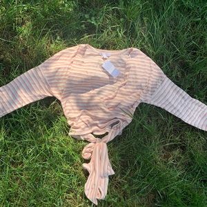 Don’t Ask Why Striped crop top with wrap detail